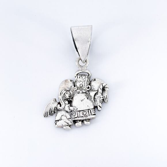Vintage Thailand Sterling Silver 925 Guardian Angel Pendant - Picture 2 of 7